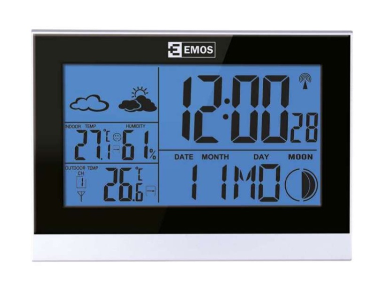 Widok stacji meteo Emos E3070 z przodu.