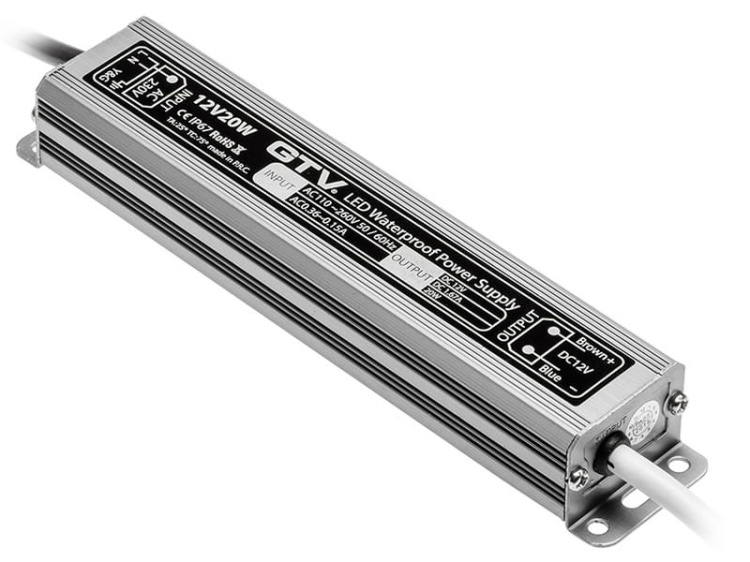 Zasilacz prądowy LED LD-WZA -20W 12V IP67 GTV