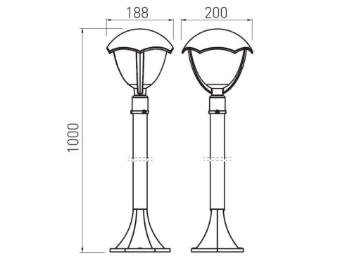 Oprawa ogrodowa GRANDE-P E27 IP54 OS-GRA00P-00 GTV