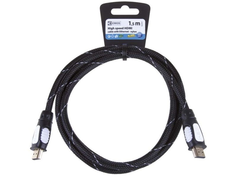Przewód HDMI 2.0 wtyk A - wtyk A, nylon 1,5m EMOS SL0301
