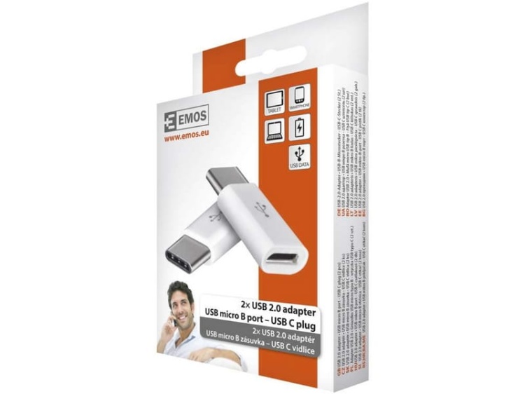 Adapter USB micro B/F - USB C/M 2 szt EMOS SM7023