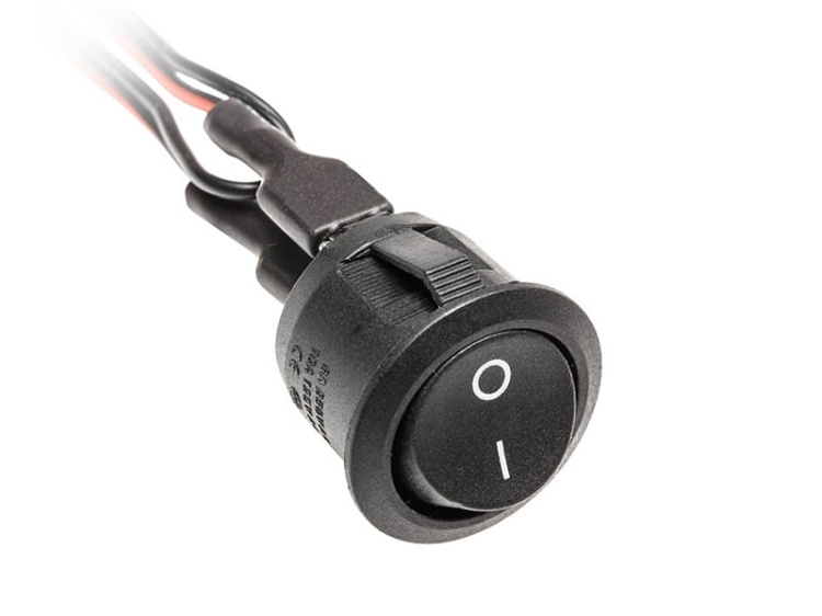 Włącznik kołyskowy czarny GTV