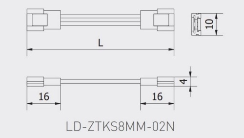 Łącznik dwustronny XC11 do taśm LED 8mm z przewodem 15mm SLIM