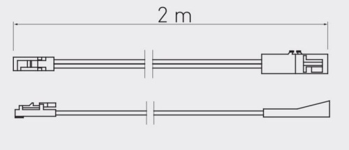 Przewód 2m czarny ze złączkami mini AMP