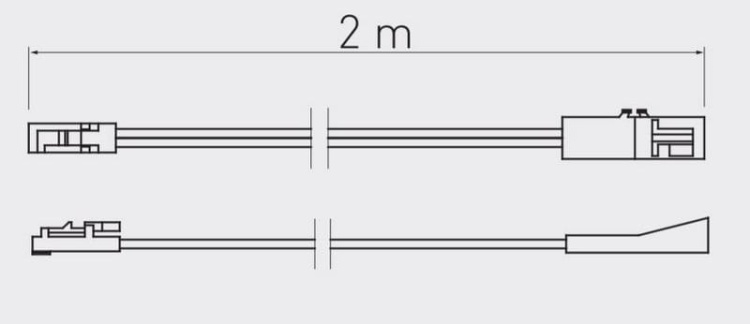 Przewód 2m czarny ze złączkami mini AMP