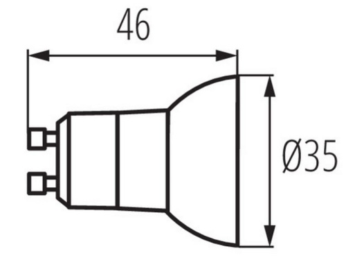 Rysunek wymiarowy LED REMI LED GU10-NW