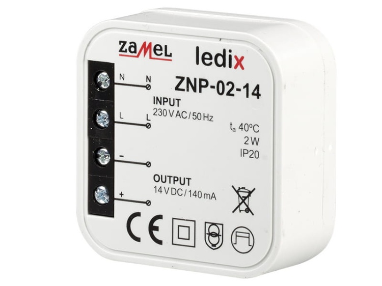 Zasilacz 14V  DC 2W ZNP-02-14