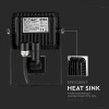 Naświetlacz LED z czujnikiem ruchu VT-10-S wydajny radiator ciepła – zapobiega przegrzewaniu i wydłuża żywotność lampy
