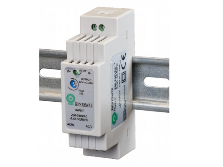 DIN15W12 zasilacz POS na szynę DIN 15W 12V DC 1,25A