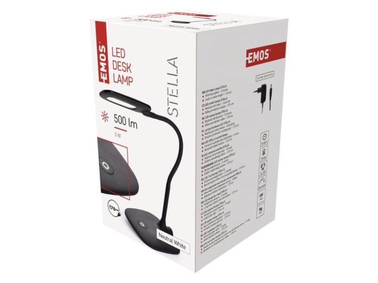 Lampa biurkowa LED STELLA 5W 4000K 500lm czarna EMOS Z7602B