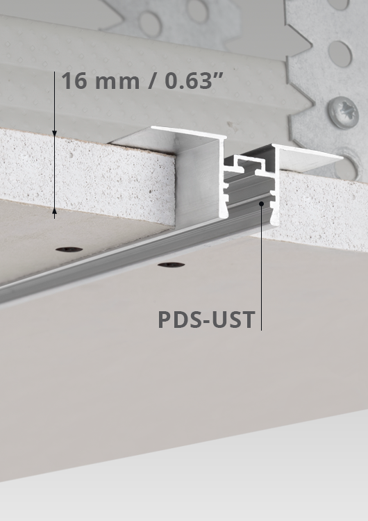 Profil LED PDS-UST nieanodowany bez przesłony; odcinki: 1m, 2m, 3m KLUŚ