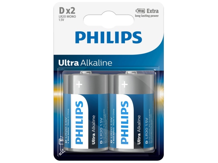 Baterie LR20 Ultra Alkaline B2 LR20E2B/10/BOR blister 2 szt. PHILIPS