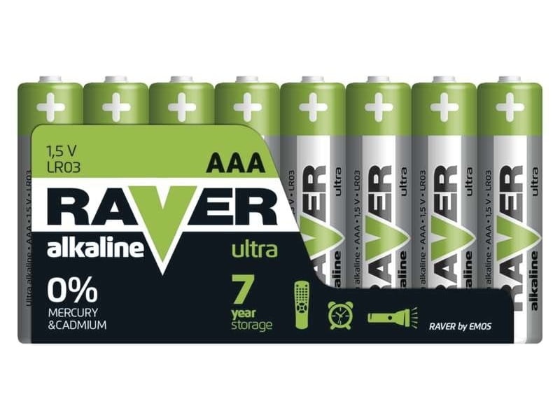 Bateria alkaliczna Raver Ultra Alkaline AAA (LR03) folia 8