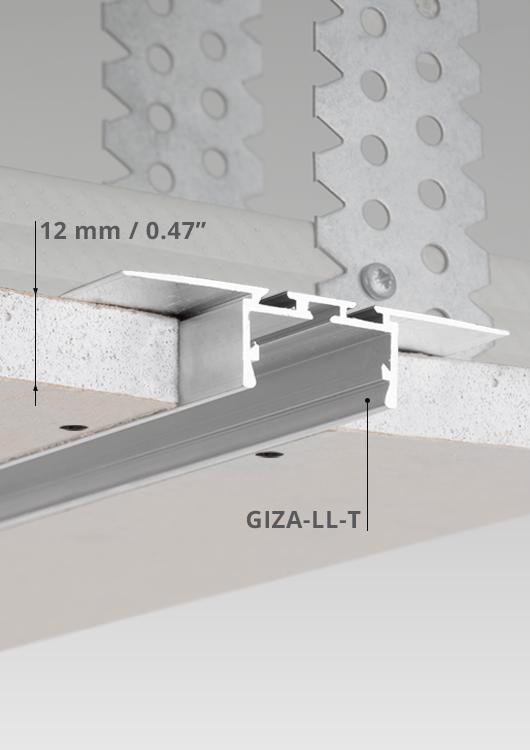 Profil LED GIZA-LL-T nieanodowany, odcinki: 1m, 2m, 3m KLUŚ