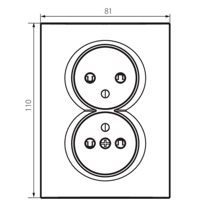 Gniazdo zasilające podwójne francuskie, kompletne z ochroną styków LOGI 02-1260-141 grafitowe MOW ION 25270