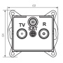 Gniazdo RTV-SAT przelotowe LOGI 02-1340-041 grafitowe MOW ION 25279