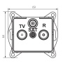 Gniazdo RTV-SAT końcowe LOGI 02-1350-041 grafitowe MOW ION 25280