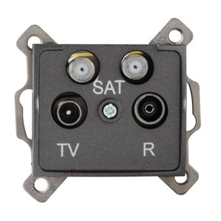 Gniazdo TV-2xSAT końcowe LOGI 02-1590-041 grafitowe MOW ION 25282