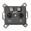 Gniazdo TV-2xSAT końcowe LOGI 02-1590-041 grafitowe MOW ION 25282