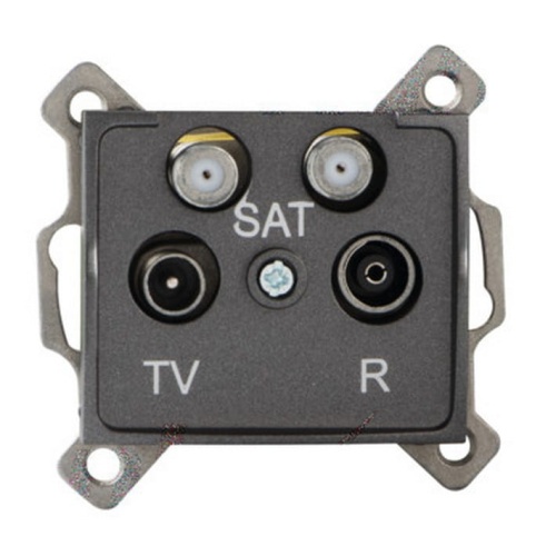 Gniazdo TV-2xSAT końcowe LOGI 02-1590-041 grafitowe MOW ION 25282
