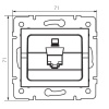 Gniazdo komputerowe pojedyncze (RJ45Cat 6 Jack) LOGI 02-1400-041 grafitowe MOW ION 25285