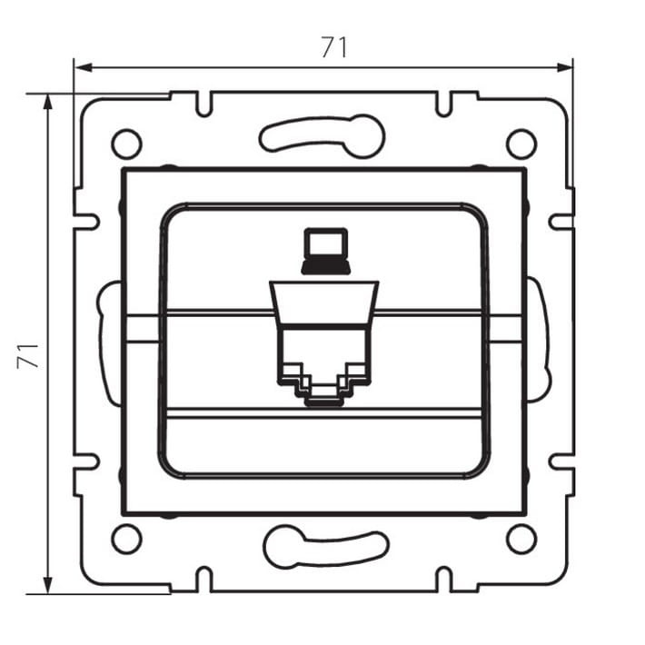 Gniazdo komputerowe pojedyncze (RJ45Cat 6 Jack) LOGI 02-1400-041 grafitowe MOW ION 25285