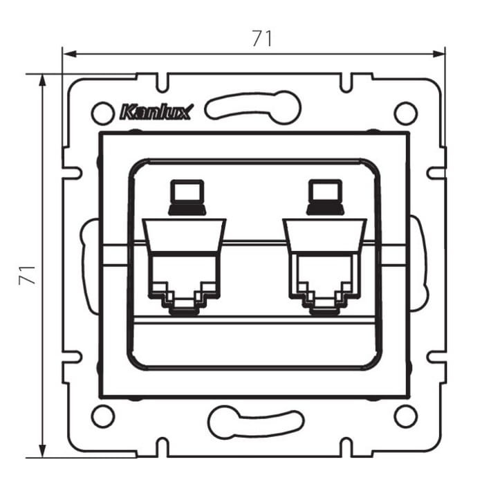Gniazdo komputerowe podwójne niezależne (2x RJ45Cat 6 Jack) LOGI 02-1420-041 grafitowe MOW ION 25288