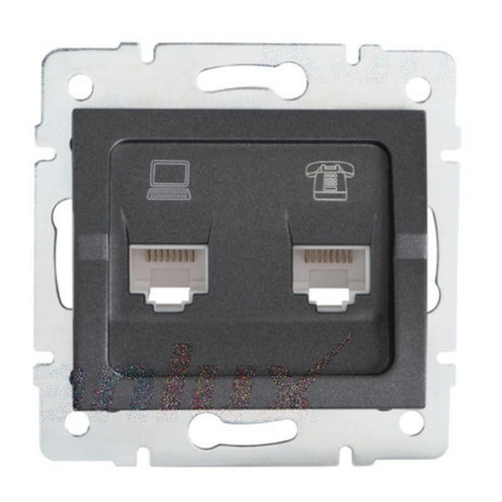 Gniazdo komputerowo-telefoniczne (RJ45 Cat 5e+RJ11) LOGI
