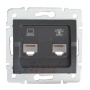 Gniazdo komputerowo-telefoniczne (RJ45 Cat 5e+RJ11) LOGI
