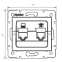 Gniazdo komputerowo-telefoniczne (RJ45 Cat 6+RJ11) LOGI 02-1440-041 grafitowe MOW ION 25290