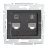 Gniazdo komputerowo-telefoniczne (RJ45 Cat 6+RJ11) LOGI 02-1440-041 grafitowe MOW ION 25290