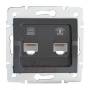Gniazdo komputerowo-telefoniczne (RJ45 Cat 6+RJ11) LOGI 02-1440-041 grafitowe MOW ION 25290