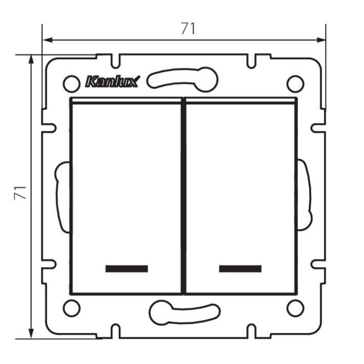 Łącznik zwierny podwójny LED LOGI 02-1023-102 biały MOW ION 25070