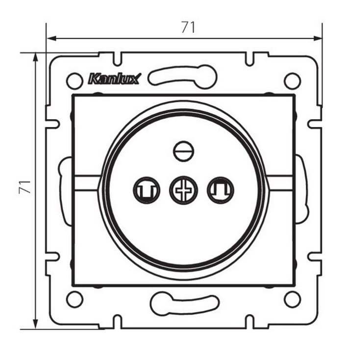 Gniazdo zasilające pojedyncze francuskie z ochroną styków LOGI 02-1250-102 białe MOW ION 25089