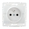 Gniazdo zasilające pojedyncze francuskie z ochroną styków LOGI 02-1250-102 białe MOW ION 25089