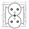 Gniazdo zasilające francuskie podwójne z uziemieniem LOGI 02-1253-102 białe 25092