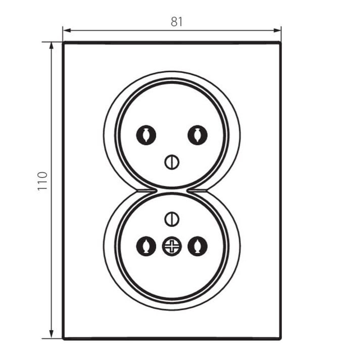 Gniazdo zasilające podwójne francuskie, kompletne LOGI 02-1261-102 białe MOW ION 25094