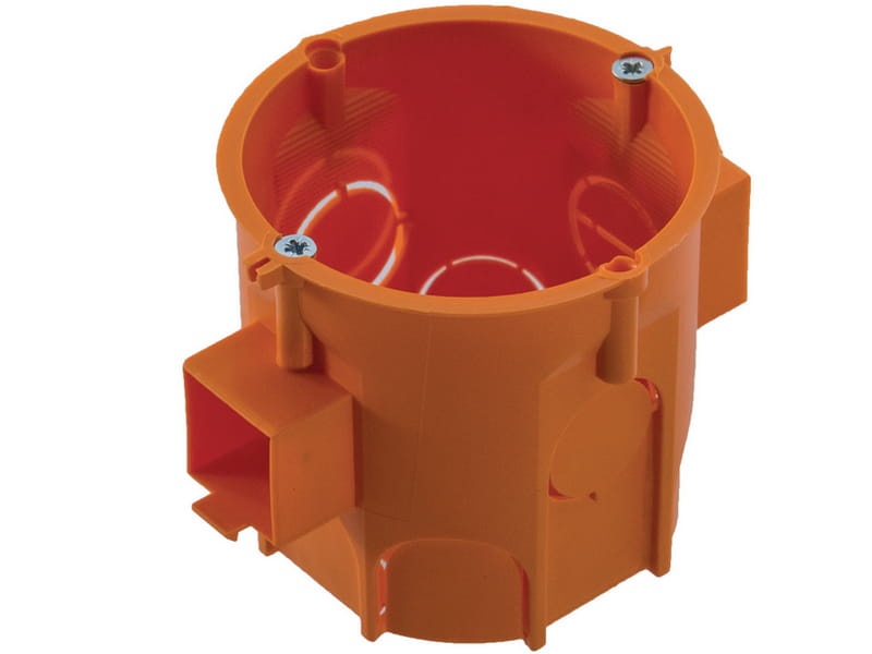 Puszka łączeniowa głęboka pomarańczowa z wkrętami PAWBOL