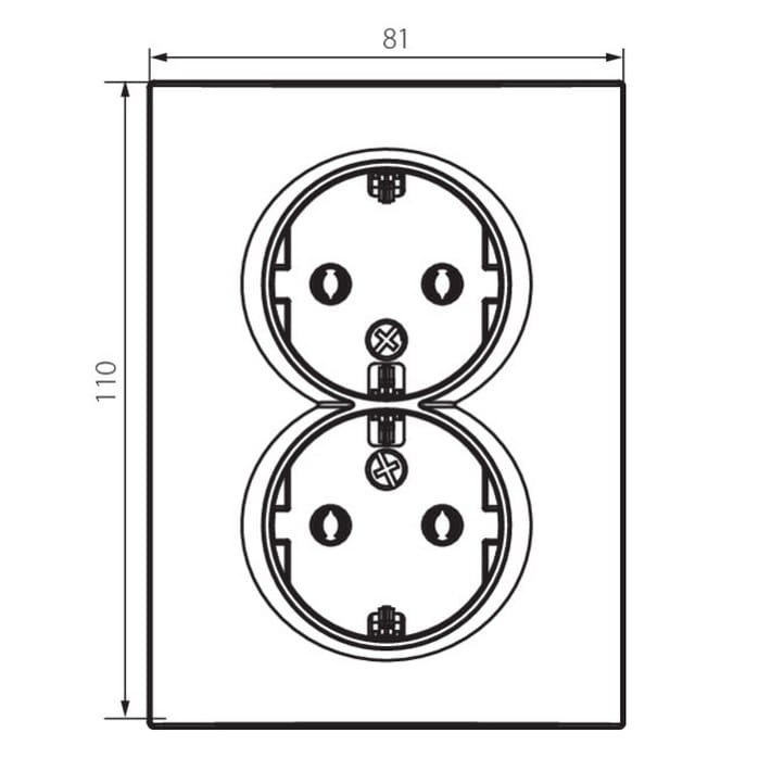 Gniazdo zasilające podwójne Schuko, kompletne LOGI 02-1270-102 białe MOW ION 25095