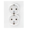 Gniazdo zasilające podwójne Schuko, kompletne LOGI 02-1270-102 białe MOW ION 25095