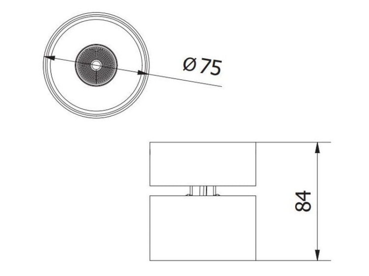 Oprawa LED BIANCO 8W 4000K 680lm IP20 36° okrągła czarny GTV