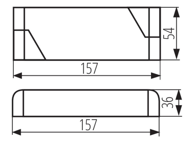 Zasilacz CV POWELED P 24V 60W wymiary