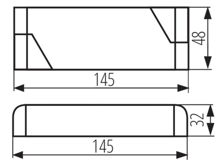 Zasilacz CV POWELED P 24V 30W wymiary