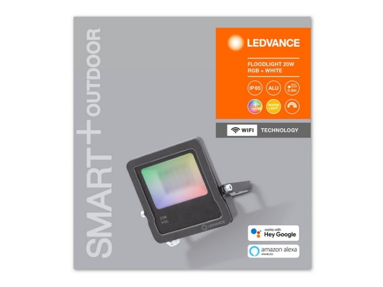 Naświetlacz SMART+ WIFI FLOOD MULTICOLOR 20W RGB+W 1260lm IP65 sterowany smartfonem WiFi