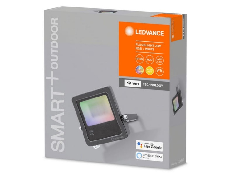 Naświetlacz SMART+ WIFI FLOOD MULTICOLOR 20W RGB+W 1260lm IP65 sterowany smartfonem WiFi