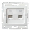 Gniazdo komputerowe podwójne niezależne (2x RJ45Cat 6 Jack) LOGI 02-1420-002 bi białe Kanlux 25111
