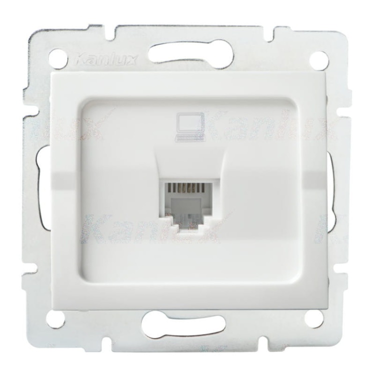Gniazdo komputerowe pojedyncze (RJ45Cat 5e Jack) LOGI 02-1390-002 bi białe Kanlux 25108