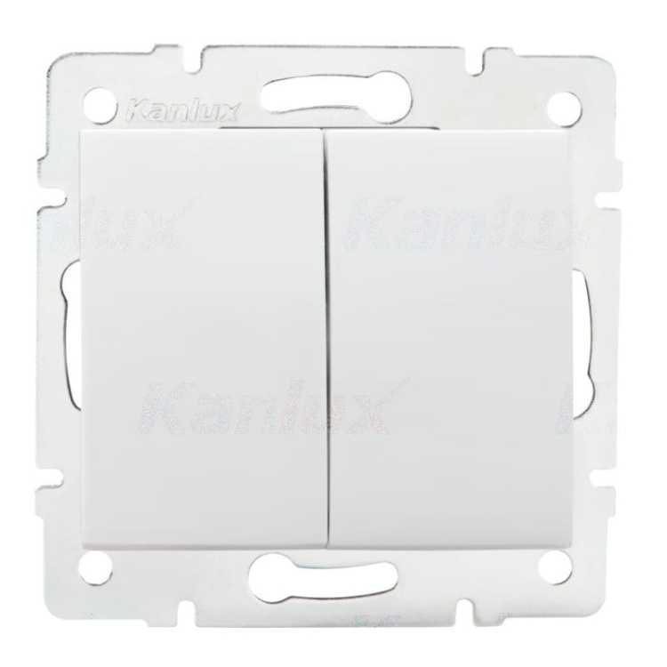 Łącznik zwierny podwójny LOGI 02-1022-102 bi biały Kanlux 25069