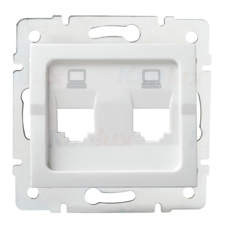 Adapter podwójny gniazda RJ45 LOGI 02-1419-002 bi biały Kanlux 25936