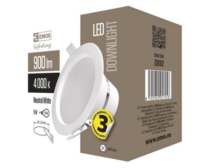 Oprawa LED downlight ZD6102 9W neutralna biel 4000K 900lm IP20 EMOS